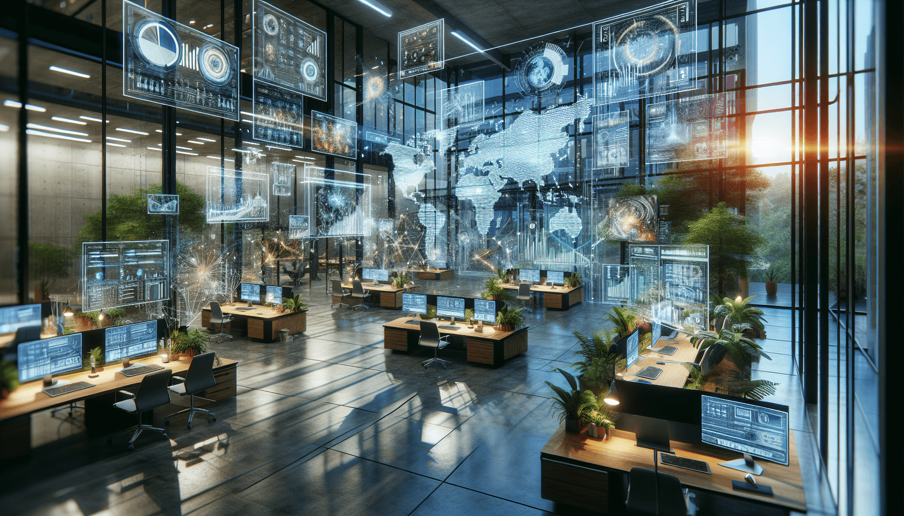 Illustration of insurance professionals using technology